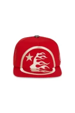 Buy Red Hellstar Big Logo Trucker Snapback Hat