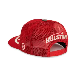 Buy Red Hellstar Big Logo Trucker Snapback Hat