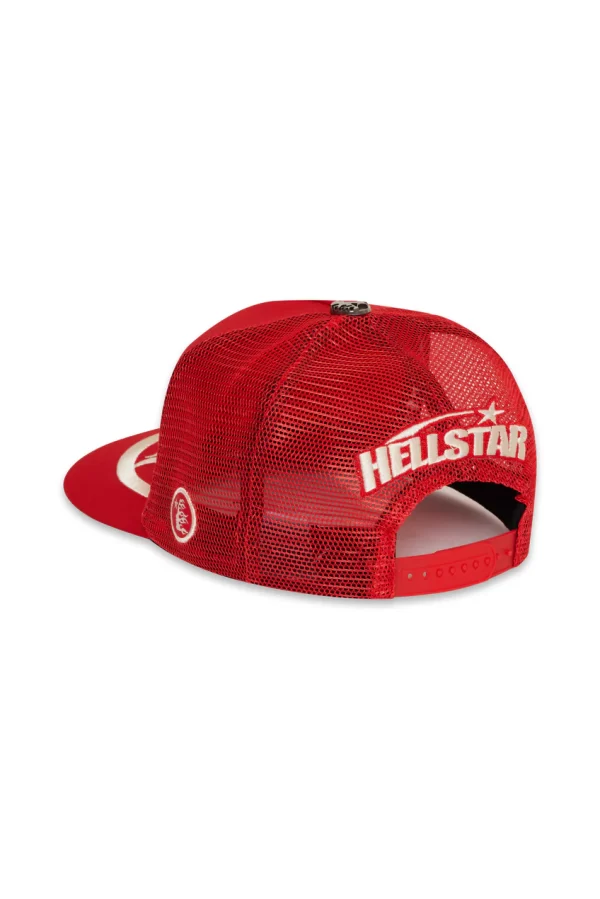 Buy Red Hellstar Big Logo Trucker Snapback Hat