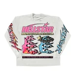 HELLSTAR PIXEL LONG SLEEVE LS CREAM SHIRT,