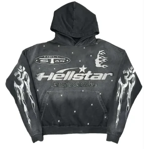 HELLSTAR RACER HOODIE FADED BLACK.