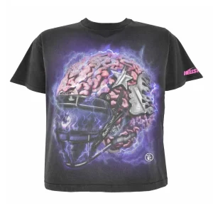 HELLSTAR STUDIOS BRAIN HELMET TEE FADED BLACK