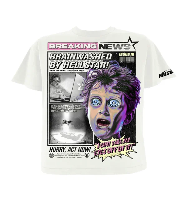 HELLSTAR STUDIOS BREAKING NEWS TEE CREAM,