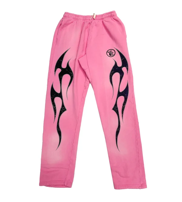 HELLSTAR STUDIOS PINK FLAME SWEATPANTS