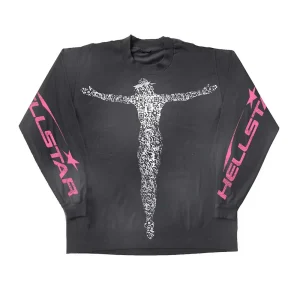 HELLSTAR STUDIOS QR CODE CHRIST LONG SLEEVE LS TEE BLACK