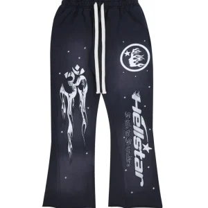 HELLSTAR STUDIOS RACER FLARE SWEATPANTS BLACK