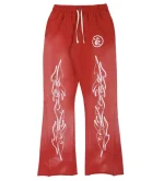 HELLSTAR STUDIOS RACER FLARE SWEATPANTS RED