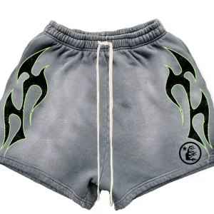 Hellstar Flame Shorts Grey