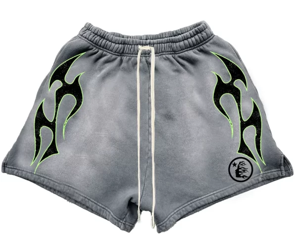 Hellstar Flame Shorts Grey