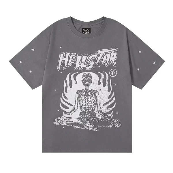 Hellstar Flaming Skeleton T Shirt