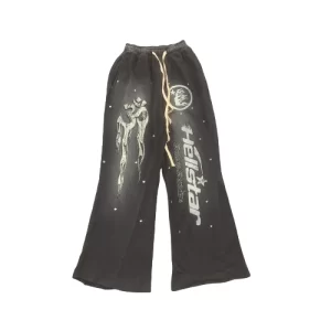 Hellstar Flare Flame Sweatpant Black