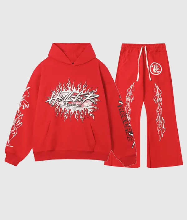 Hellstar Records Red Flare Pants Tracksuit