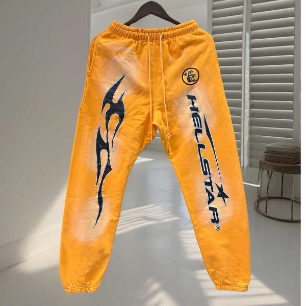 Hellstar Black Logo Orange Sweatpant