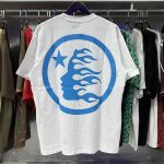 Hellstar Blue Logo White Shirt