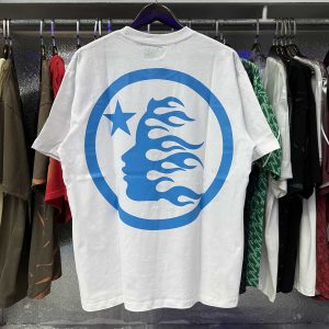 Hellstar Blue Logo White Shirt