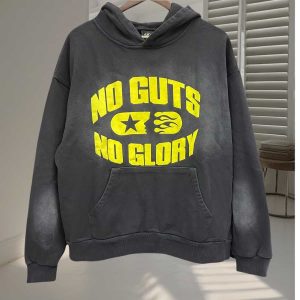 Hellstar No Guts No Glory Acid Wash Black Hoodie