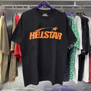 Hellstar Orange Logo Black Shirt