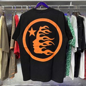 Hellstar Orange Logo Black Shirt