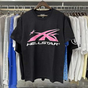 Hellstar Pink Logo Black Shirt