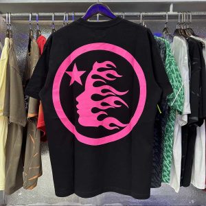 Hellstar Pink Logo Black Shirt