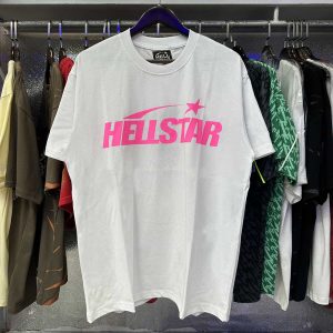 Hellstar Pink Logo White Tee